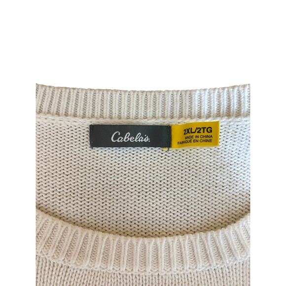 Cabela's Women's Knit Sweater 2XL/2TG White Snowmen Holiday Winter - Picture 4 of 7